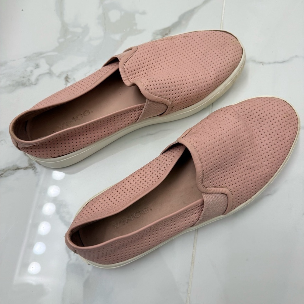 Vince Blair Perforated Leather Slip On Sneakers Size 6